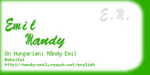 emil mandy business card